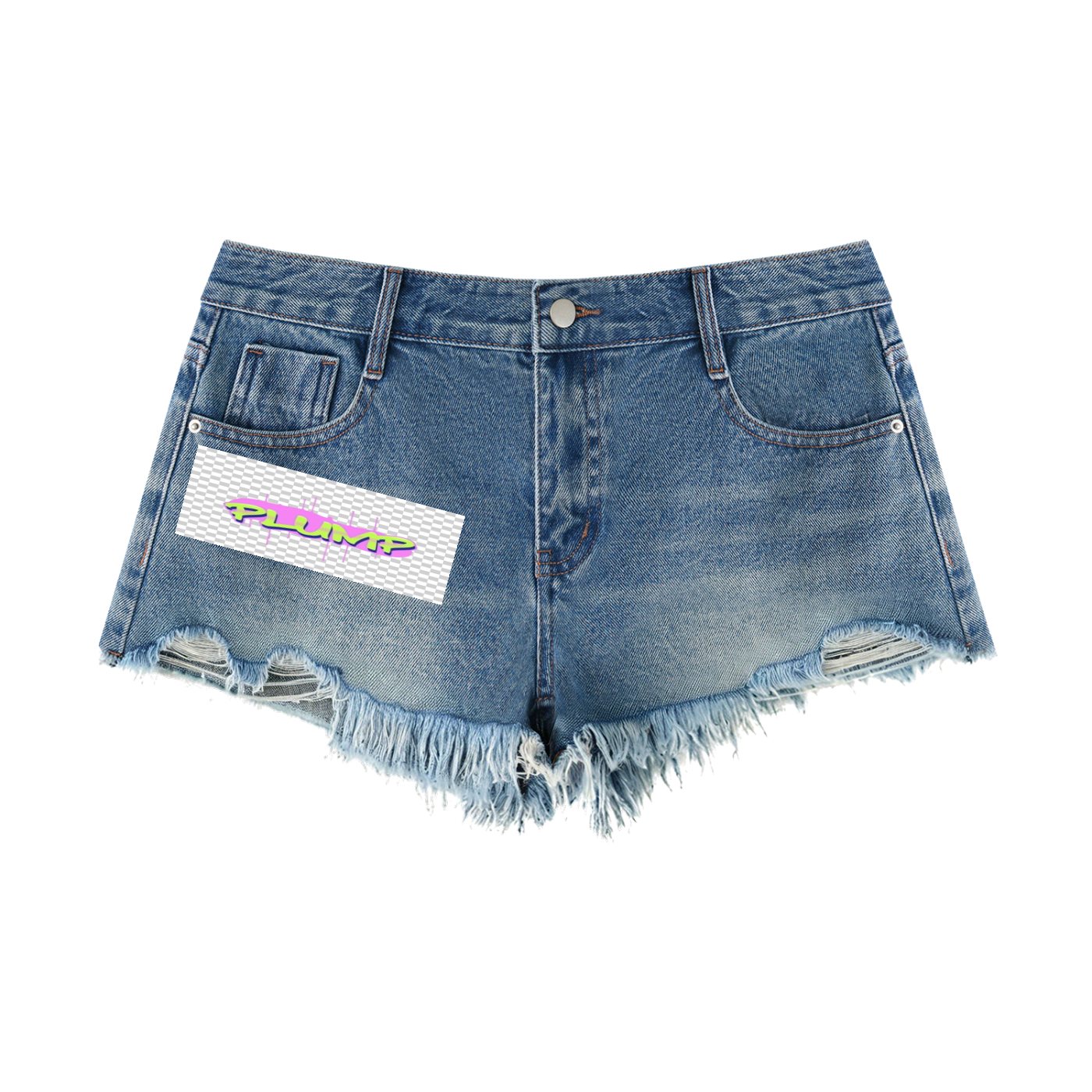 Women's Vintage Wash Raw Hem Denim Shorts plump